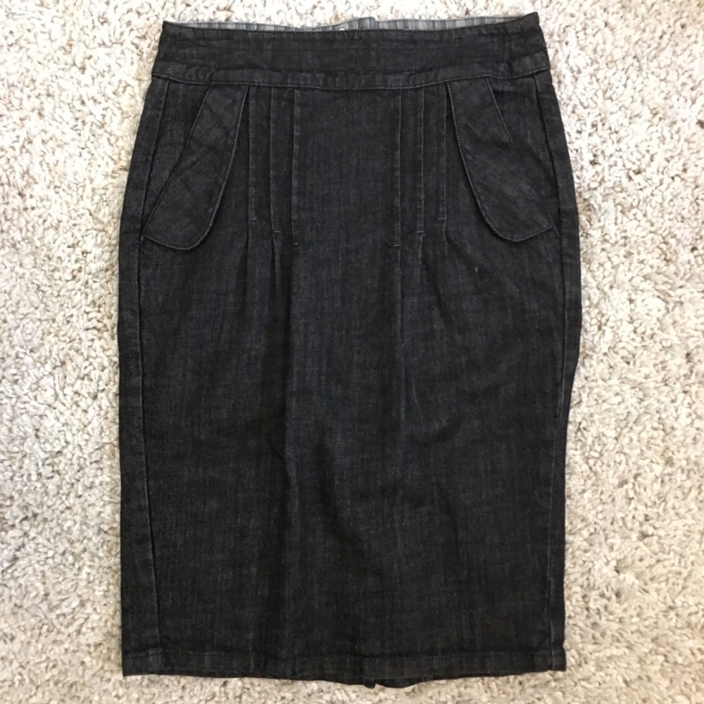 Level 99 by Anthropologie Gray Black Jean Skirt 27